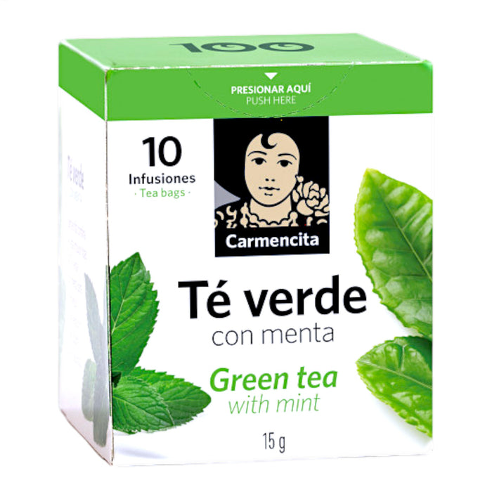 Té Carmencita Verde Con Menta X 10 Bolsas