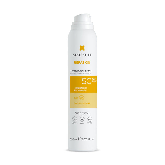 Protector Solar Sesderma Repaskin Aerosol Transparente Spf50 X 200Ml