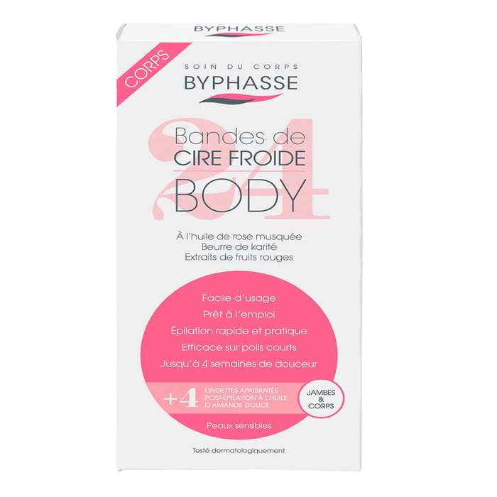 Bandas De Cera Fria Byphasse Piernas Y Cuerpo X 4 Unidades