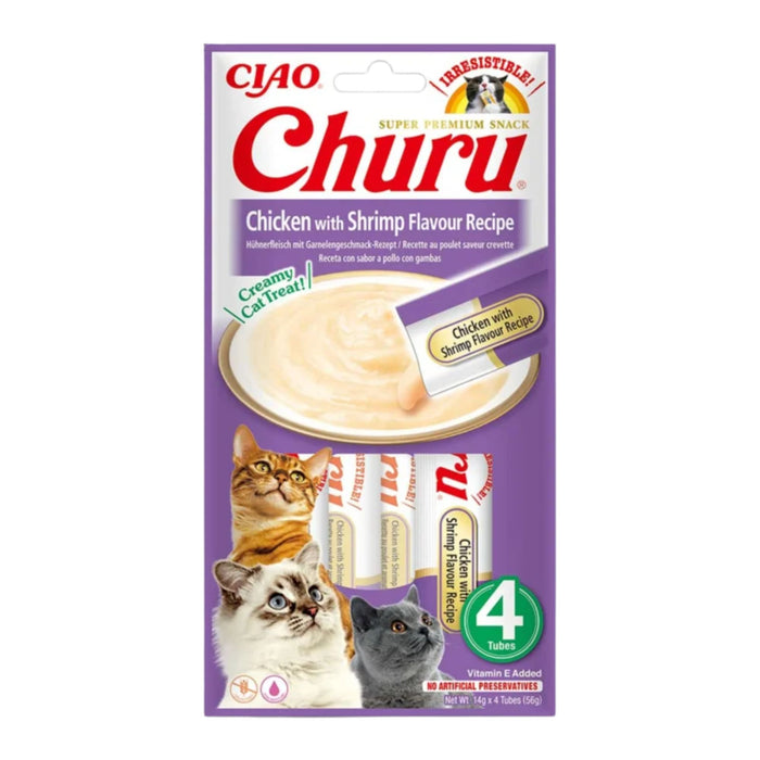 Alimento Para Gato Inaba Churu Pollo Camarón X 56G