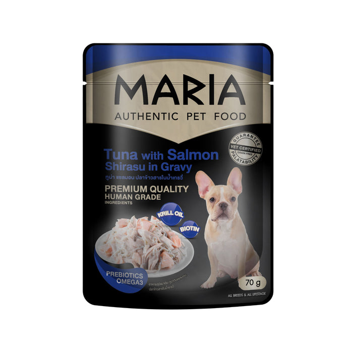 Alimento Perro Maria Dog En Salsa Atún Salmón Y Shirasu  X 70G