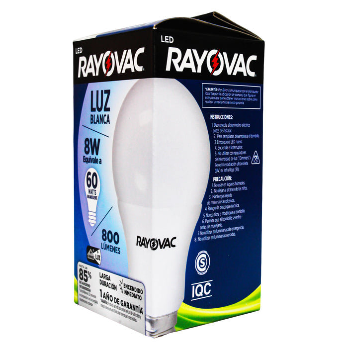 Rayovac Focos Led 8W Luz Blanca X Unidad