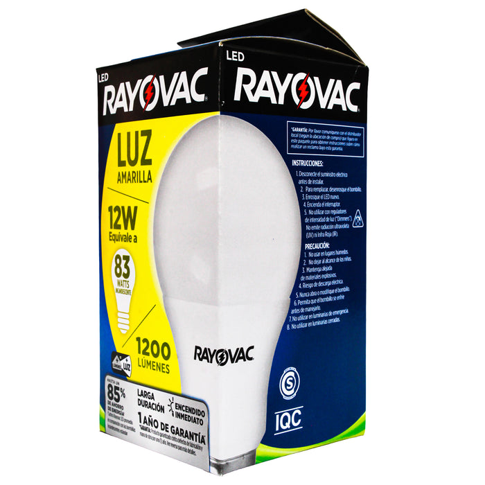 Rayovac Focos Led 12W Luz Amarilla X Unidad