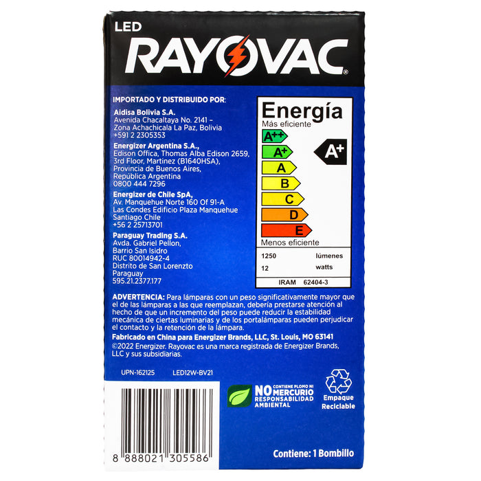 Rayovac Focos 12W Luz Blanca X Unidad