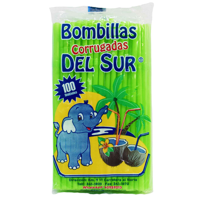 Sur Bombillas Corrugadas X 100 Unidades