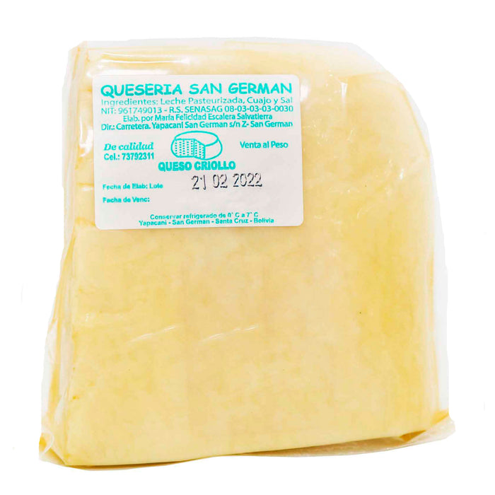 Queso San German Criollo Al Vacio X 500G (Peso Aprox.)