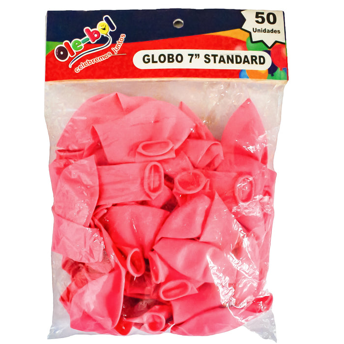 Olebol Globo 7 Estandar X 50 Unidades Rosado