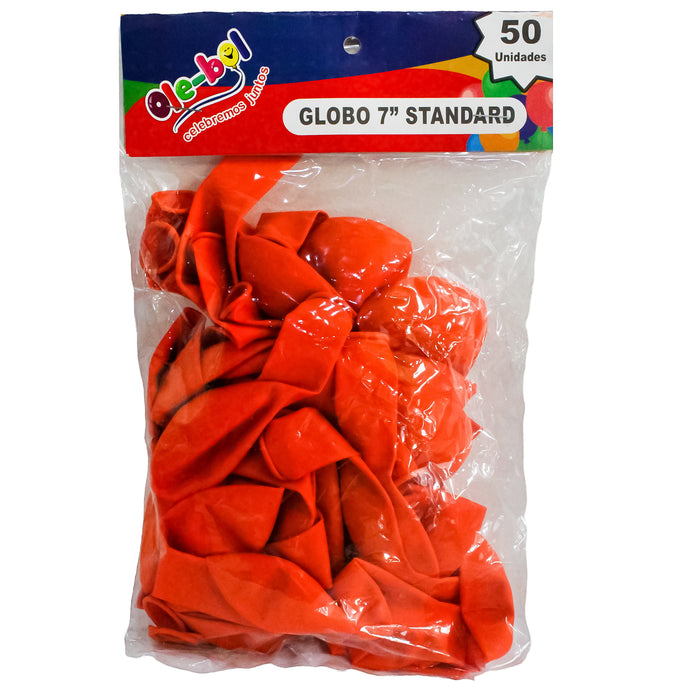 Olebol Globo 7 Estandar X 50 Unidades Rojo