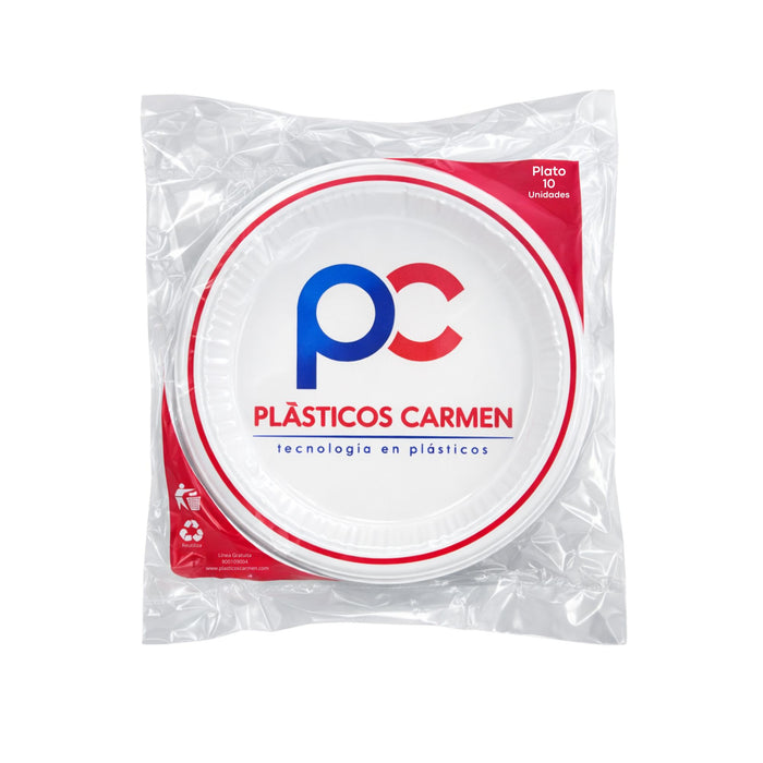 Platillo Desechable Plásticos Carmen X 10 Unidades
