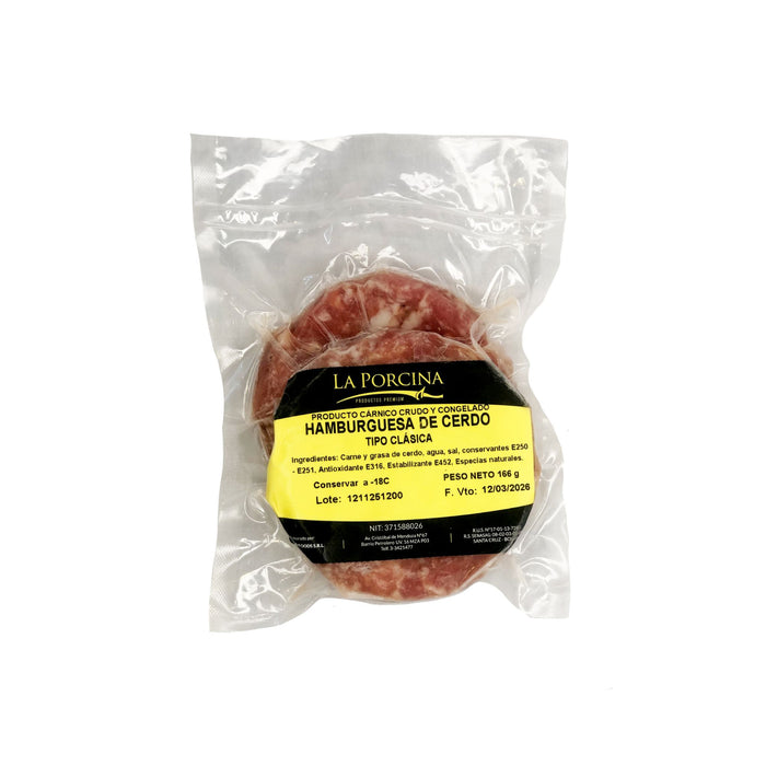 Hamburguesa De Cerdo La Porcina Tipo Clásica