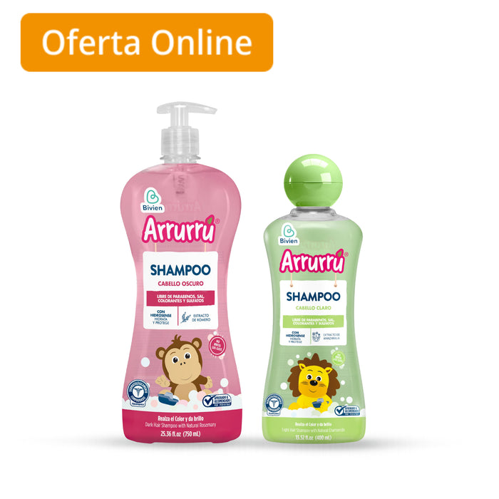 Combo Arrurrú Shampoo Cabello Oscuro 750Ml + Shampoo Cabello Claro 400Ml