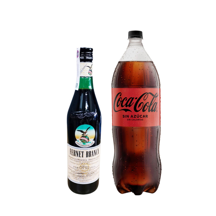 Combo Fernet Branca 750ml + Coca-Cola Original Sin Azúcar 2L