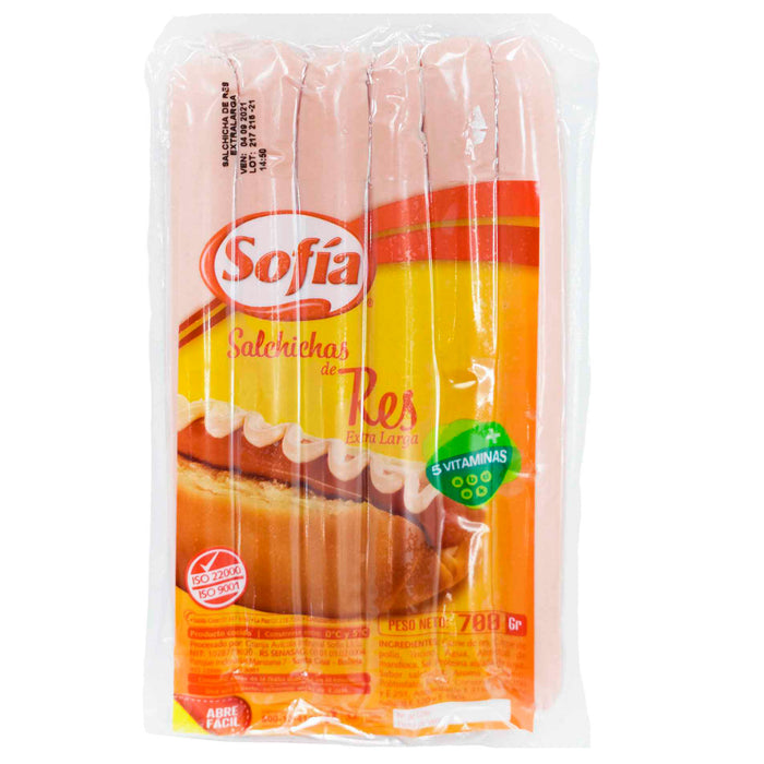 Salchicha De Res Sofía Extra Larga 12 Unidades