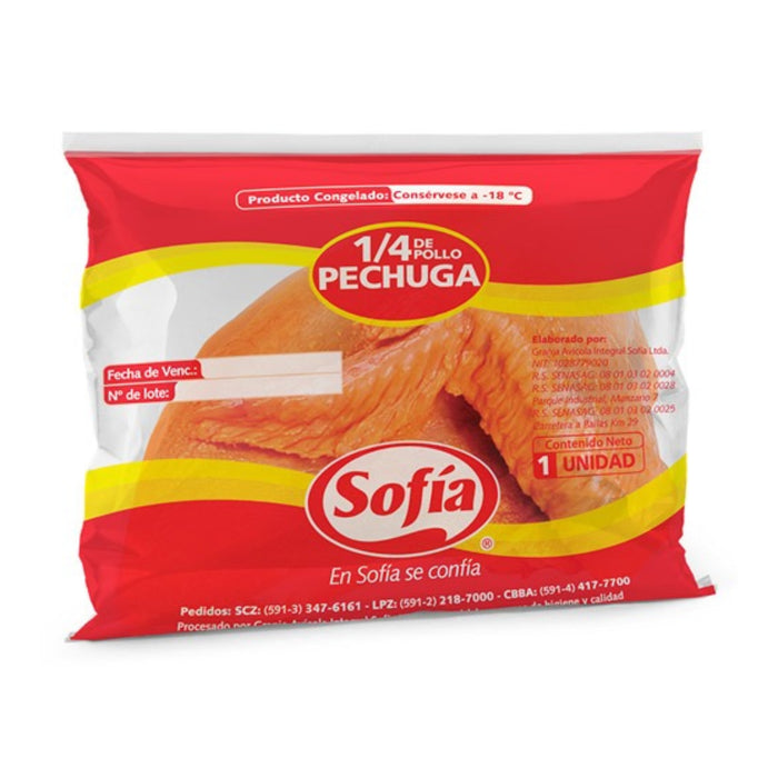Cuarto De Pollo Sofía Pechuga Congelada En Bolsa