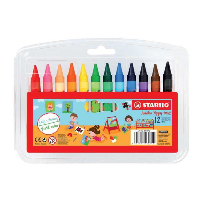 Crayones Jumbo Stabilo Yippy Wax Estuche X 12 Colores