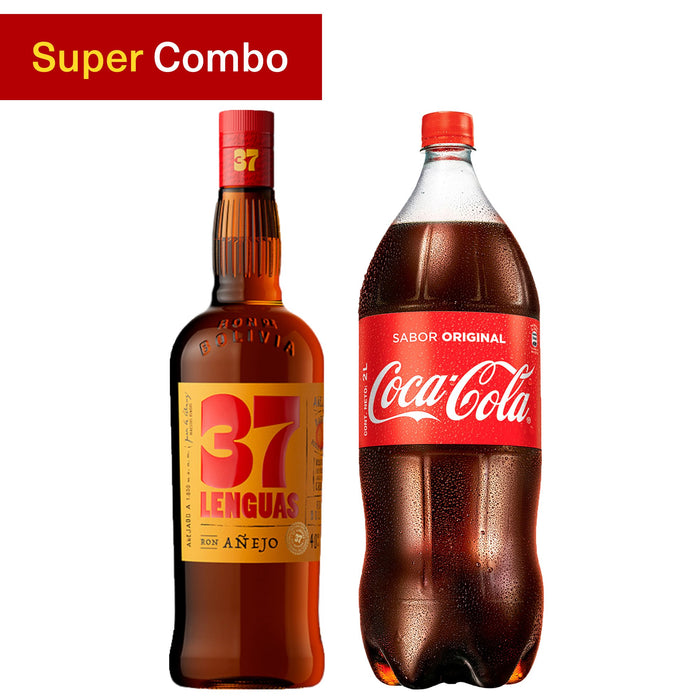 Combo 37 Lenguas Ron Añejo X 1 Lt + Coca Cola X 2 L